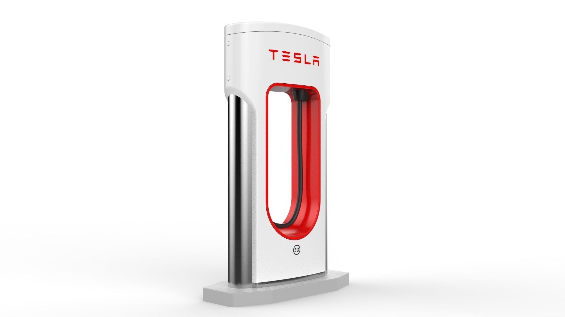 Tesla Electric Vehicle Charging Station 3D model_2