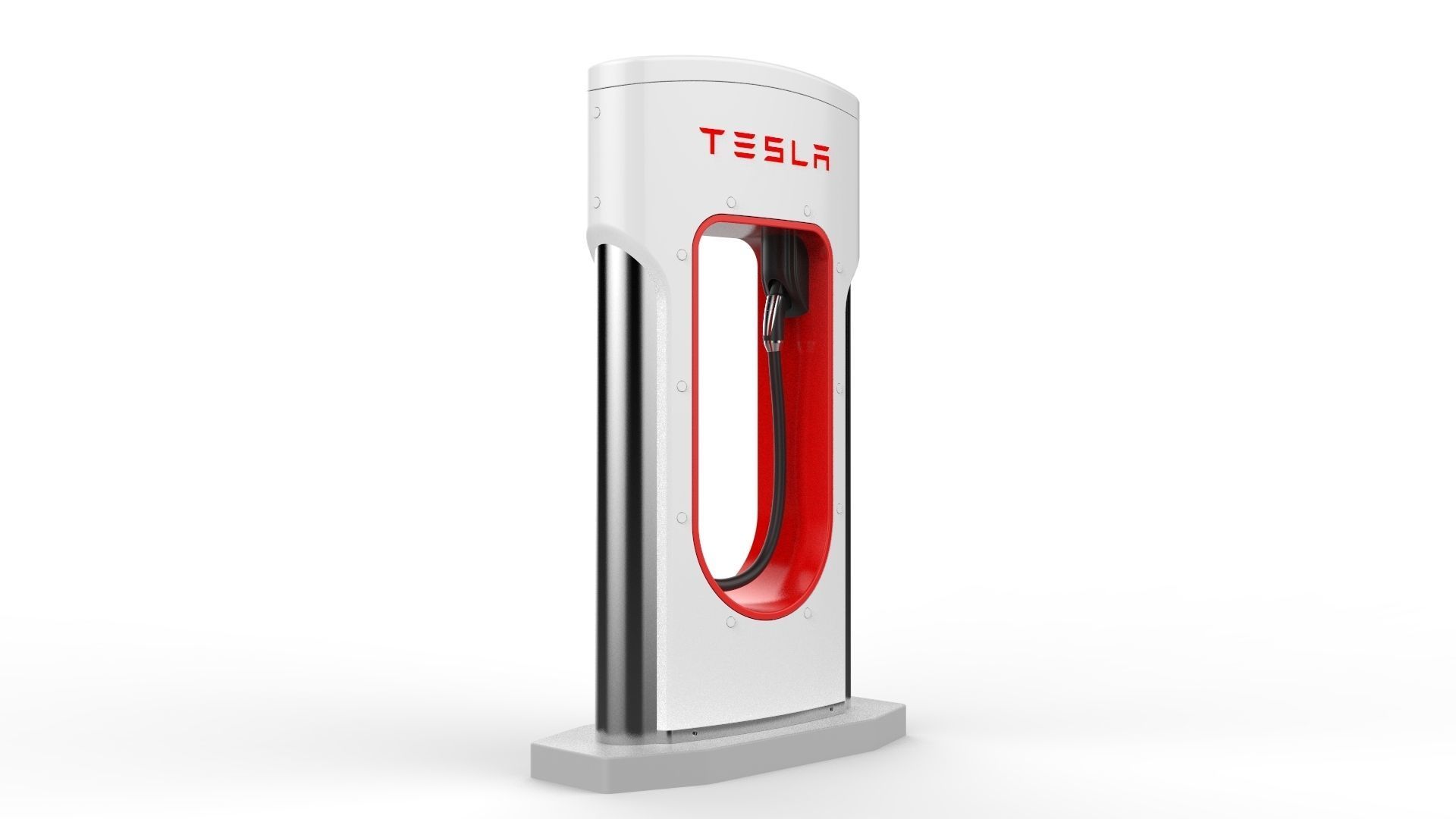Tesla Electric Vehicle Charging Station 3D model_6