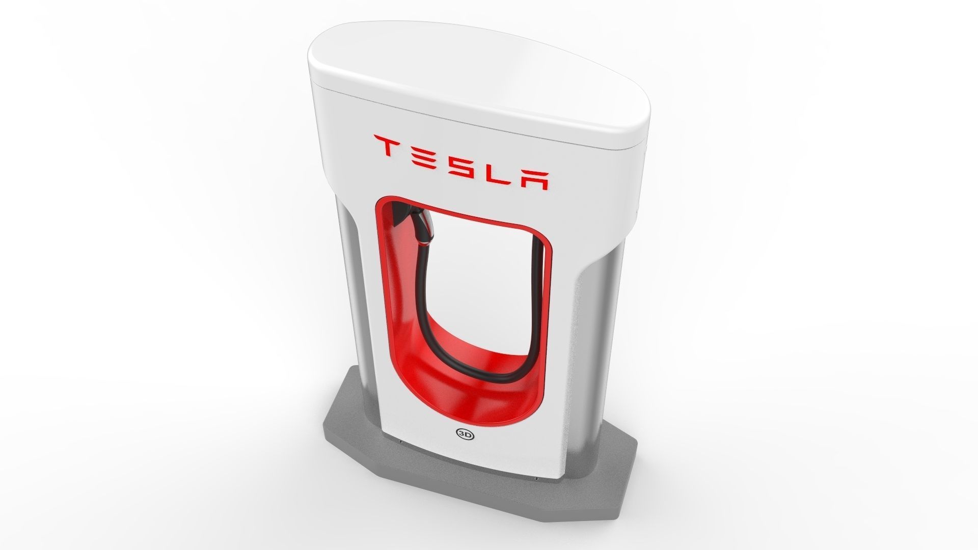 Tesla Electric Vehicle Charging Station 3D model_10