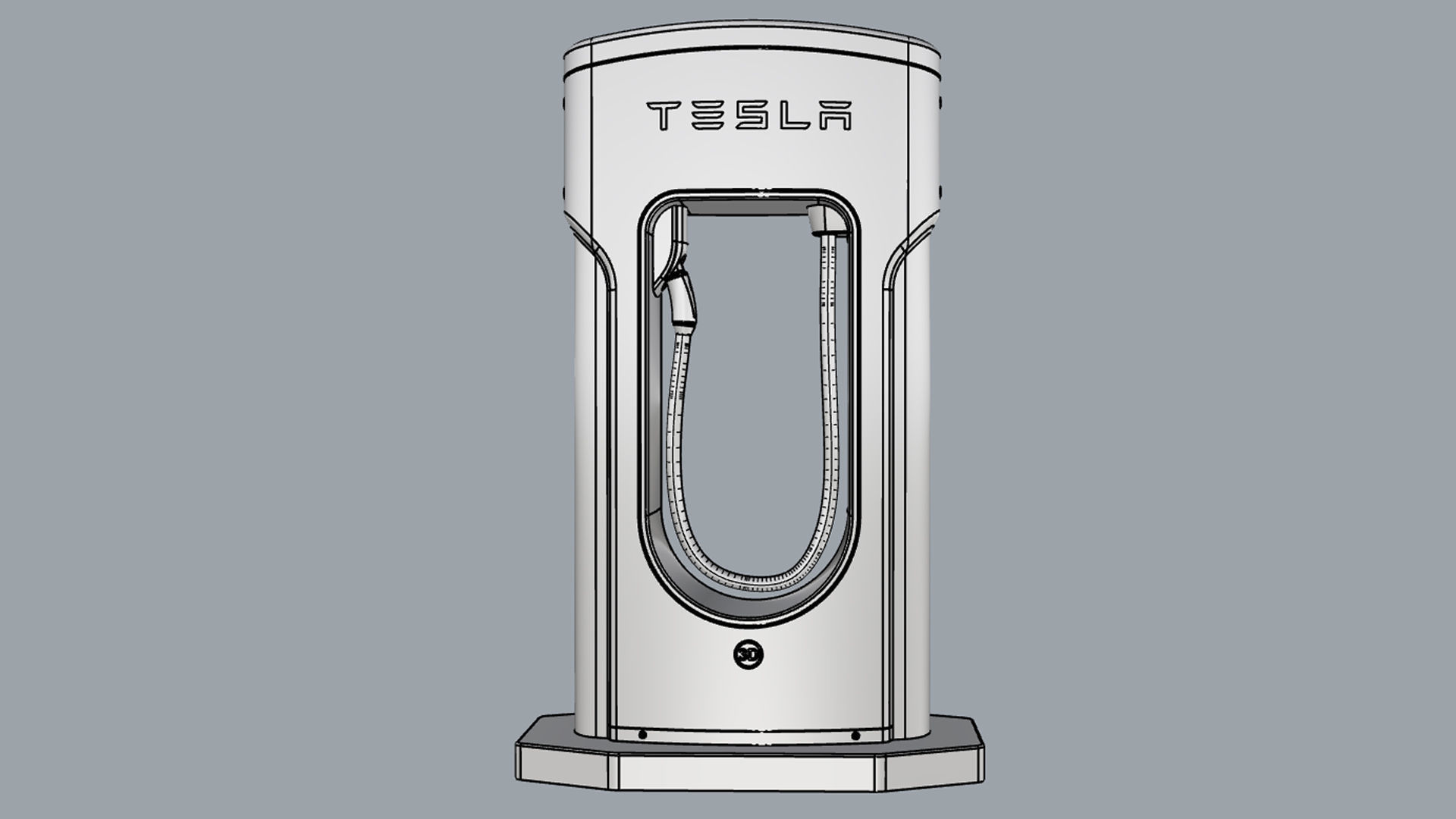 Tesla Electric Vehicle Charging Station 3D model_18