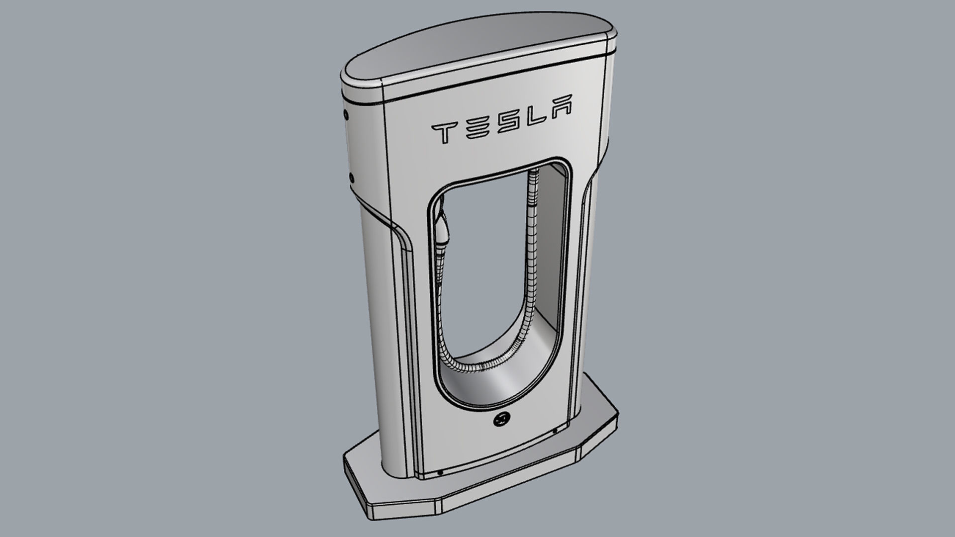 Tesla Electric Vehicle Charging Station 3D model_22