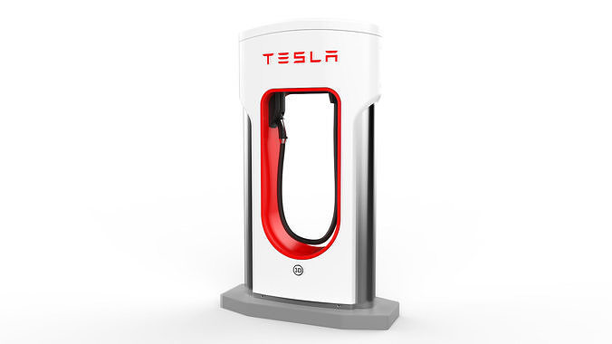 Tesla Electric Vehicle Charging Station 3D model