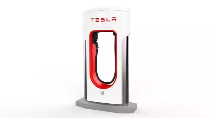 Tesla Electric Vehicle Charging Station 3D model