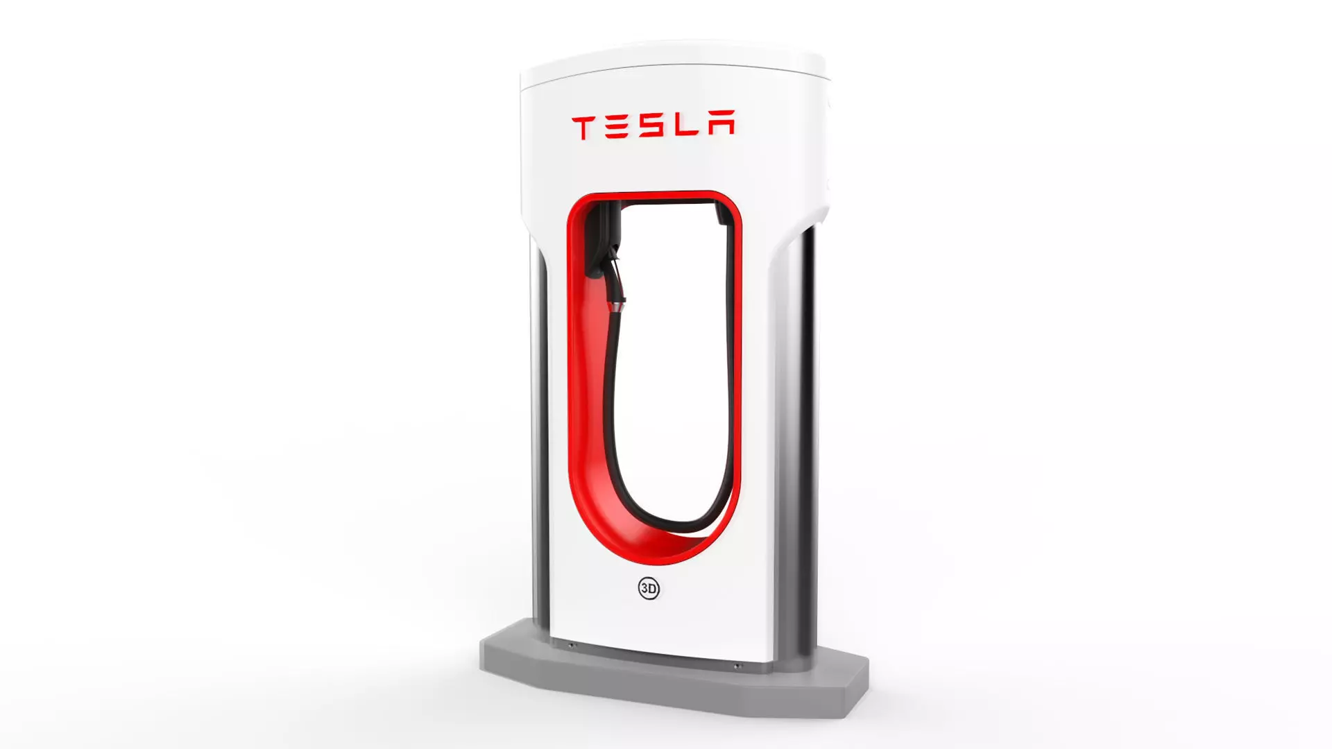 Tesla Electric Vehicle Charging Station 3D model_0