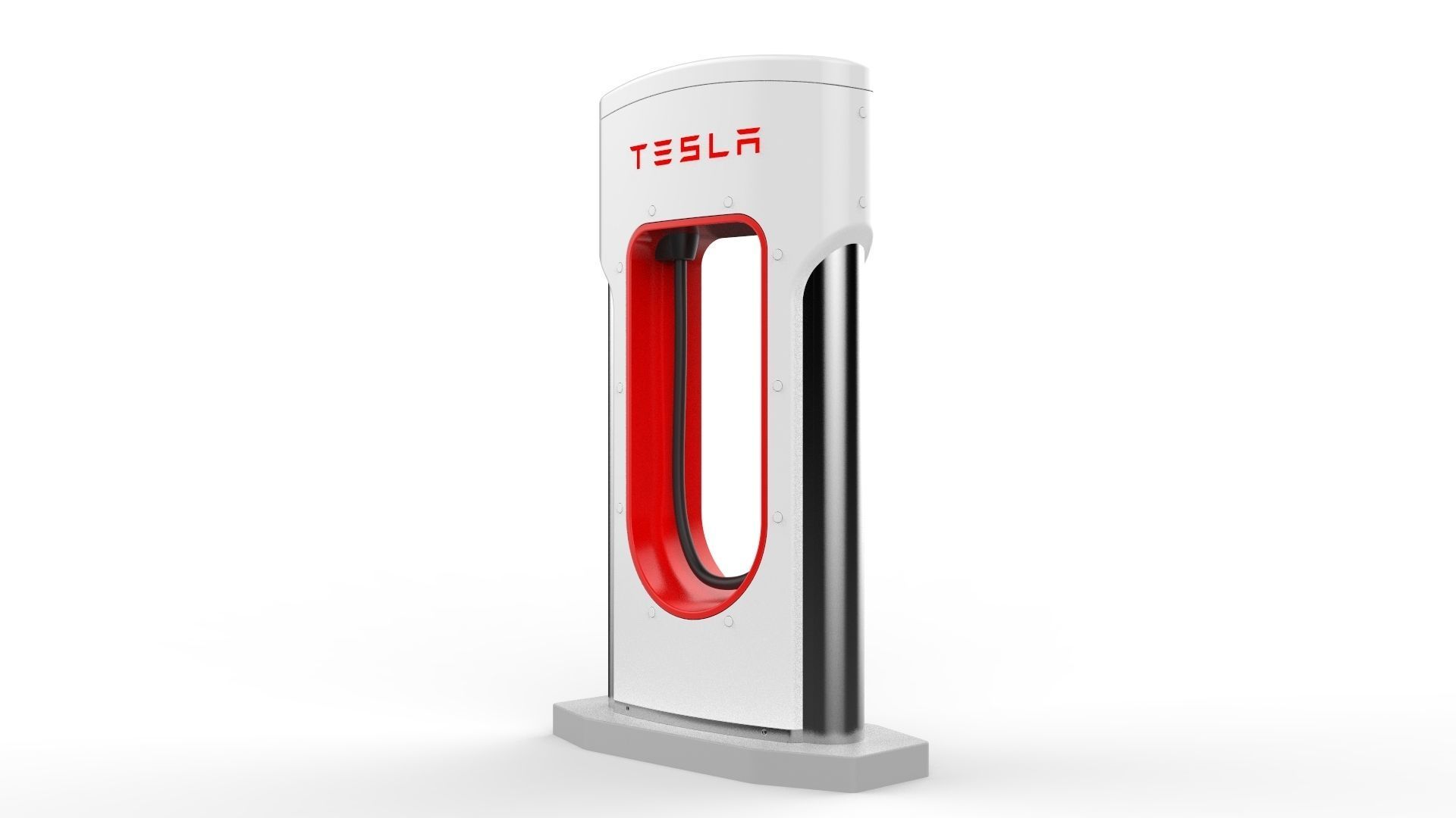 Tesla Electric Vehicle Charging Station 3D model_4