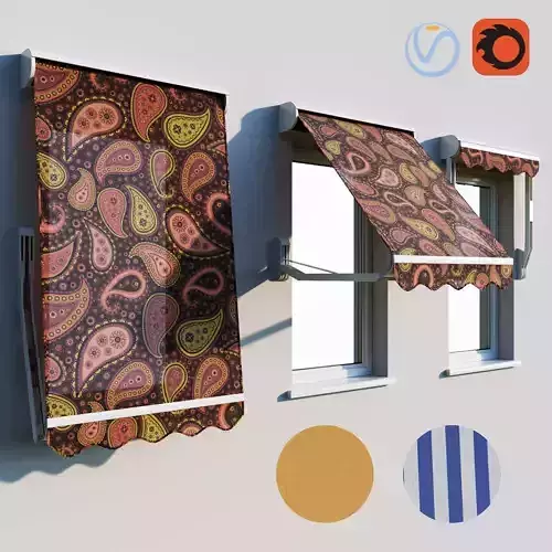 Sunblind three checkered window awnings