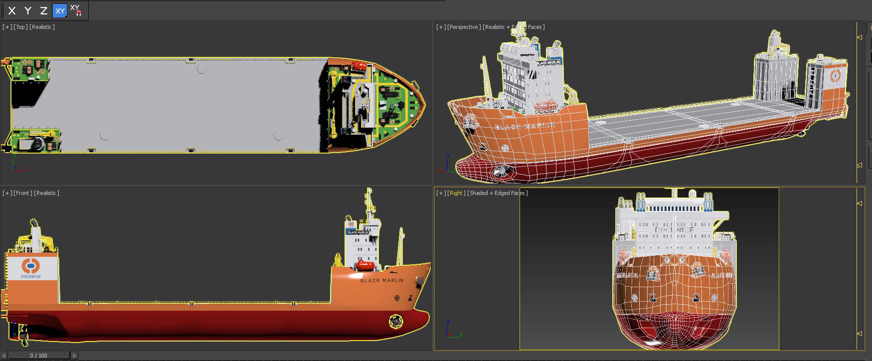 Black Marlin lowpoly Low-poly 3D model_12