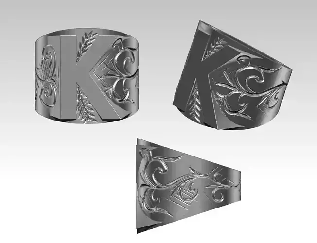 K letter symbol alpabet logo ring 