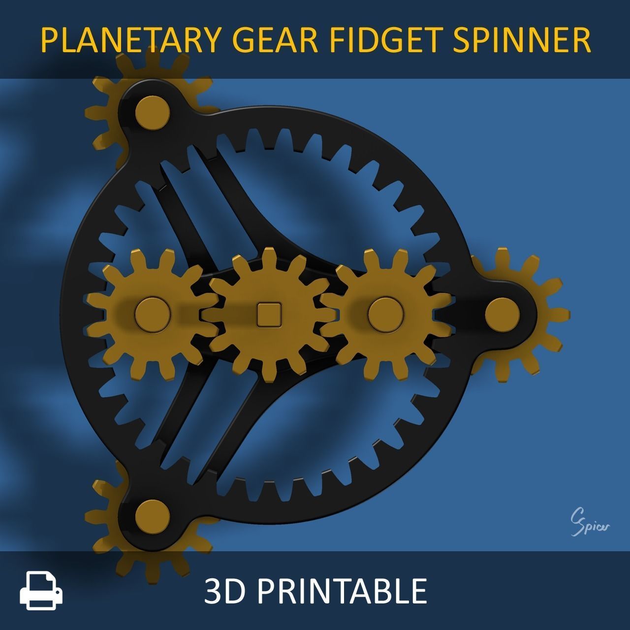 Planetary Gear Fidget Spinner 3D print model_3