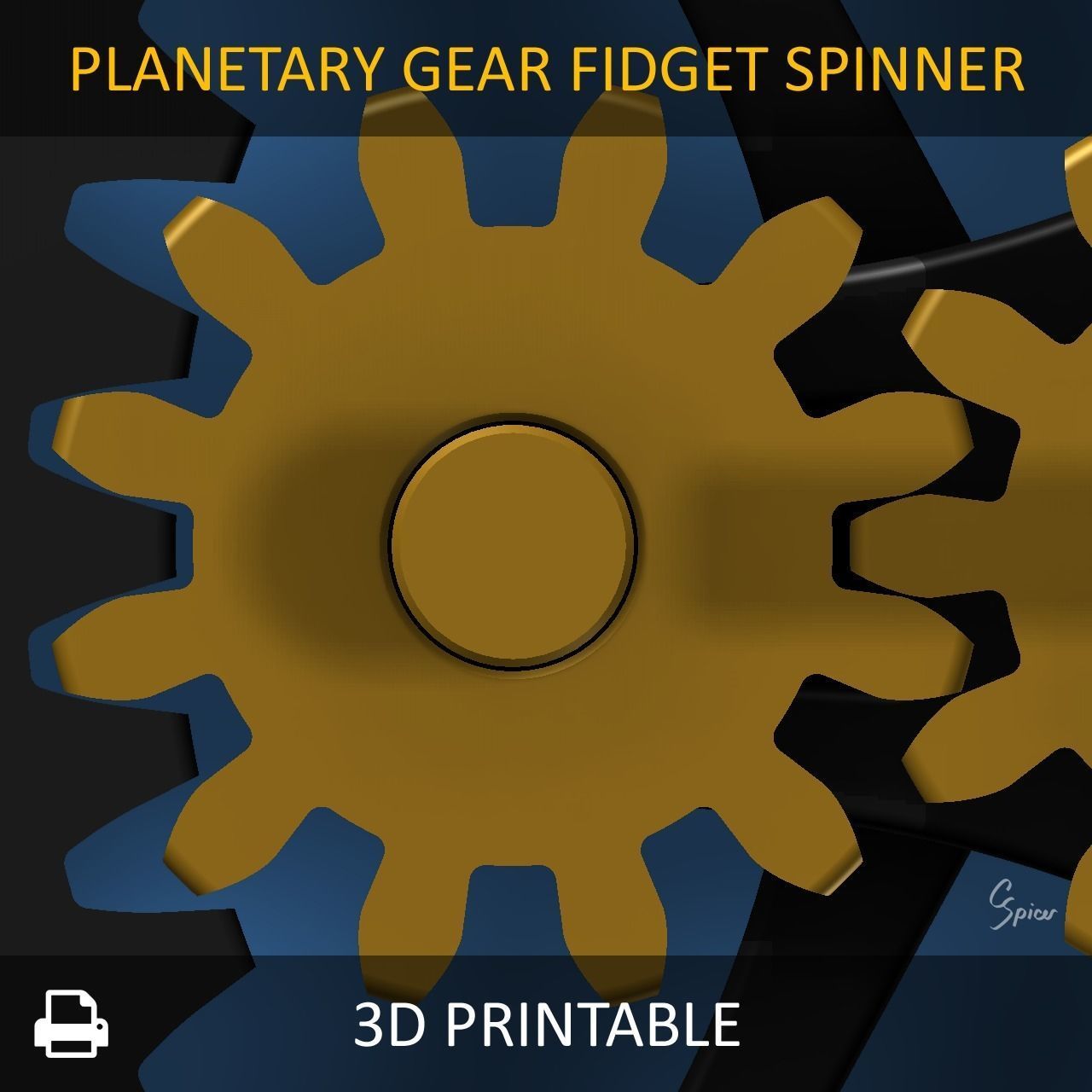 Planetary Gear Fidget Spinner 3D print model_4