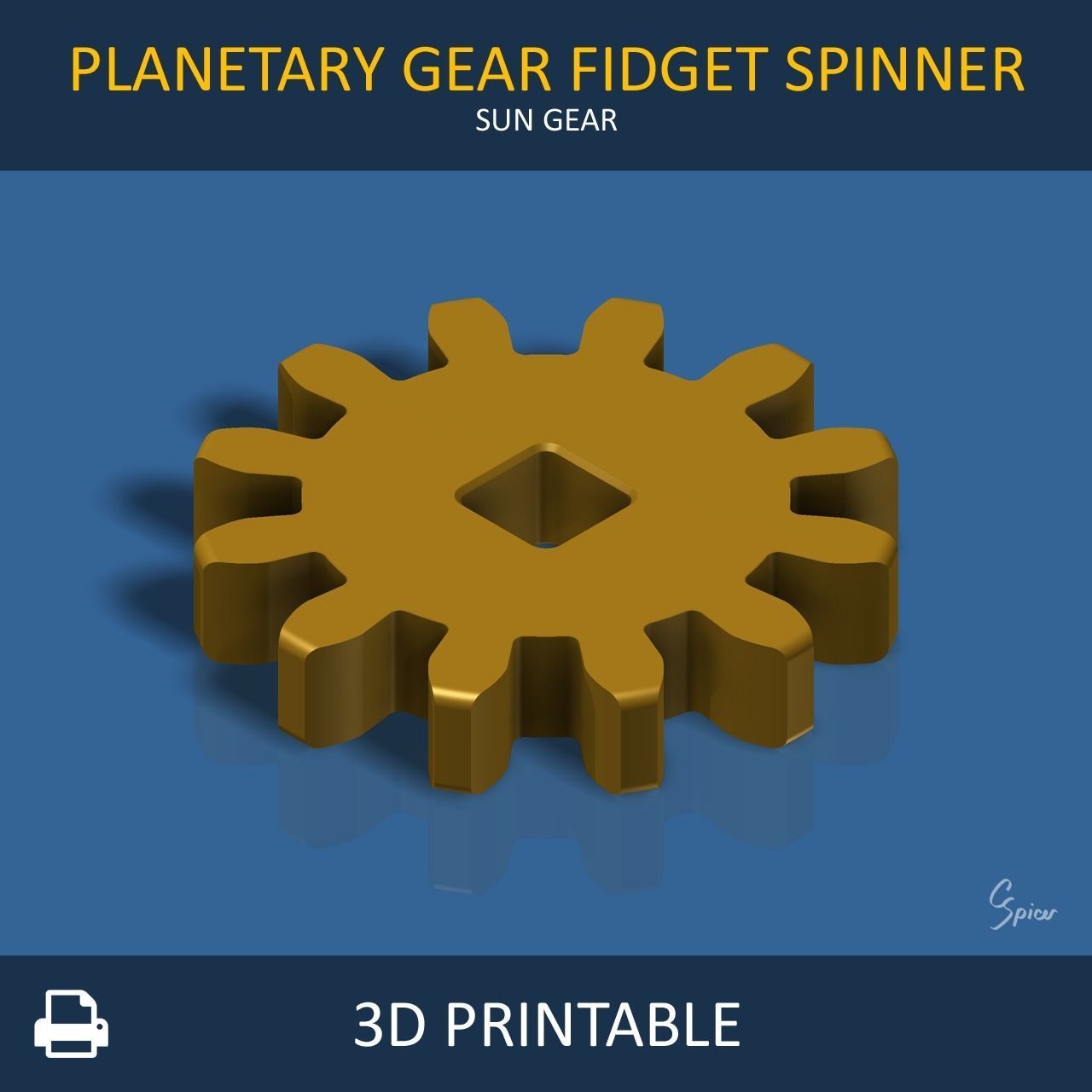 Planetary Gear Fidget Spinner 3D print model_6