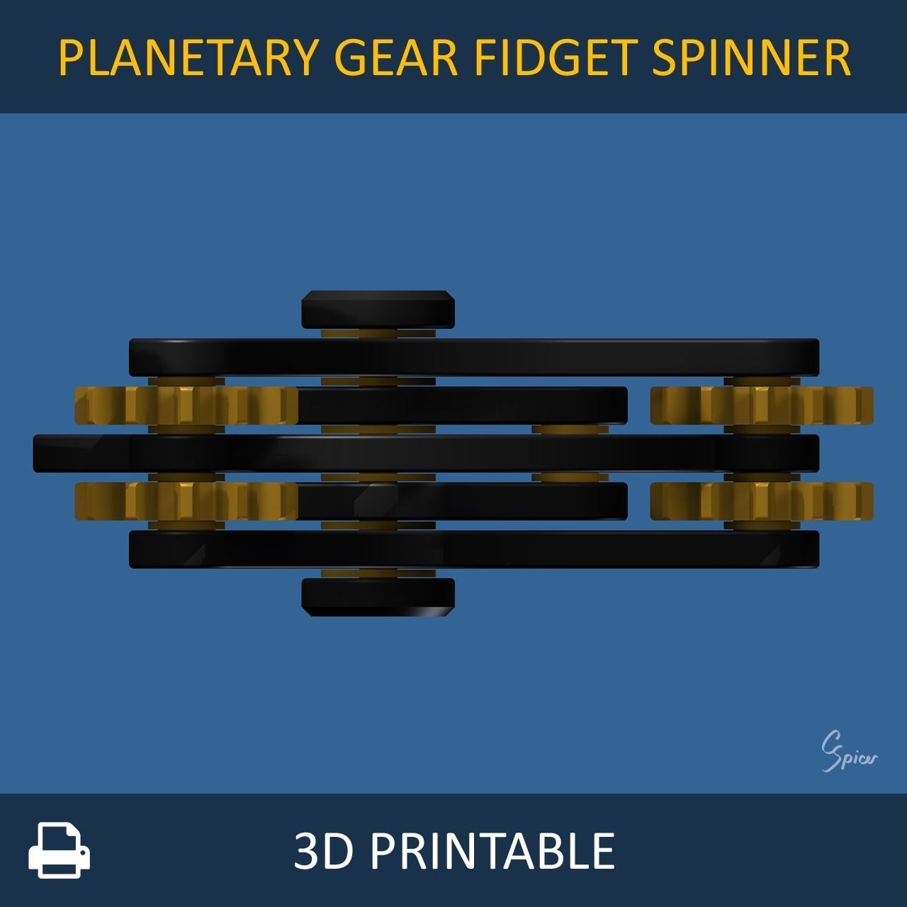 Planetary Gear Fidget Spinner 3D print model_2