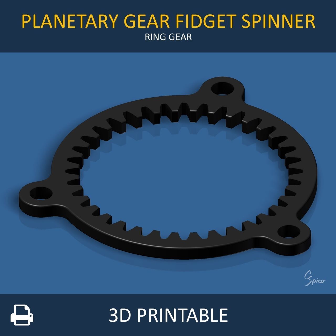 Planetary Gear Fidget Spinner 3D print model_8