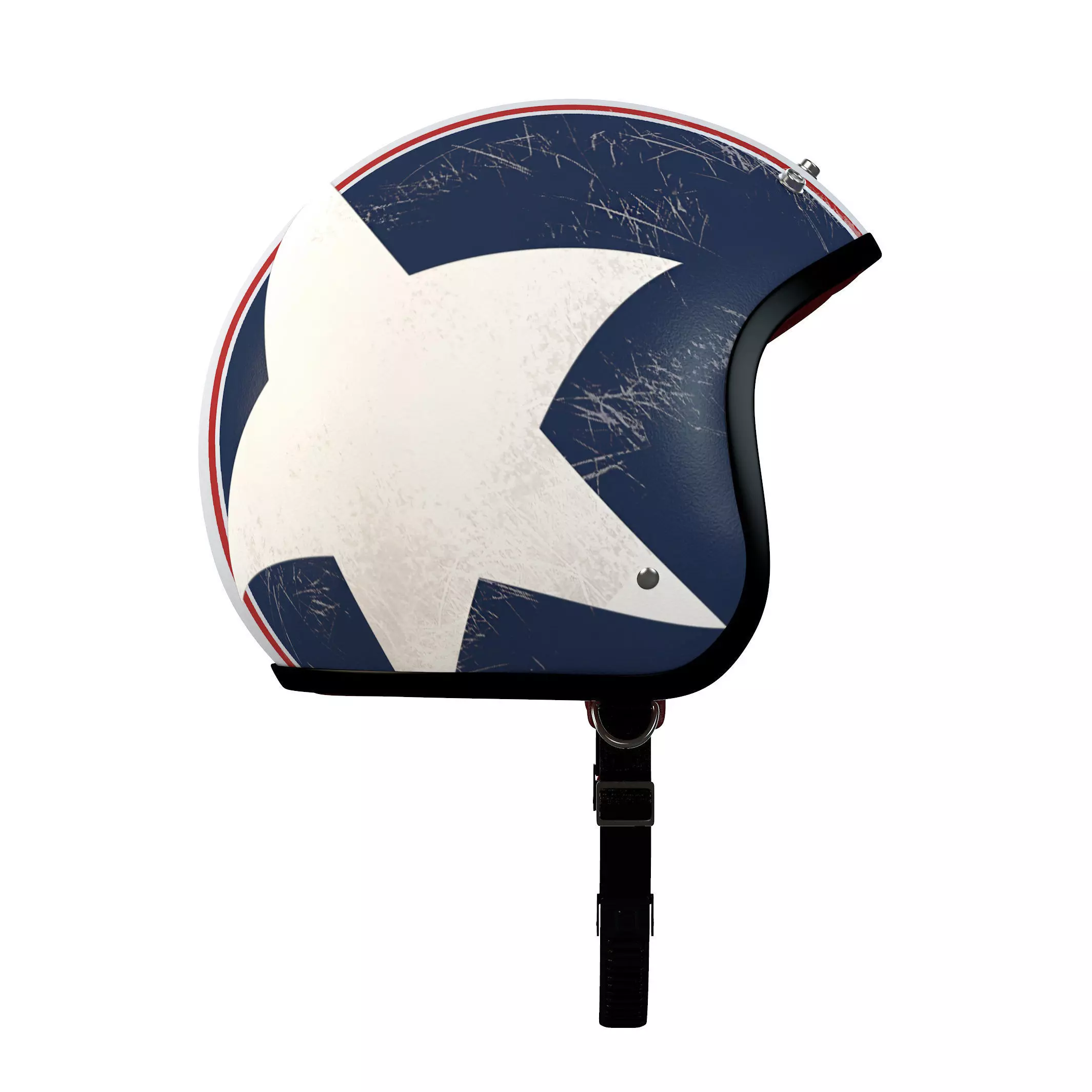 Helmet motorcycle with stars and stripes 3D model