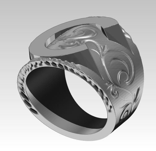 C letter symbol logo  3D print model_6