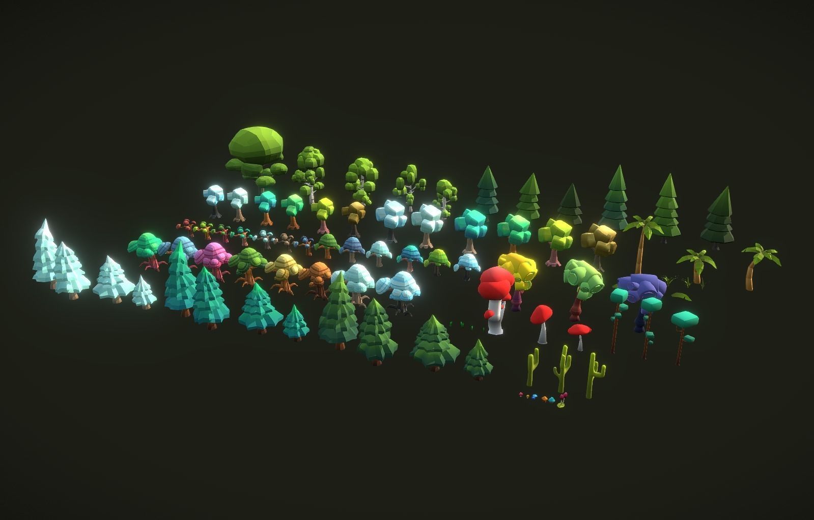 Low Poly Trees Pack Low-poly 3D model_8