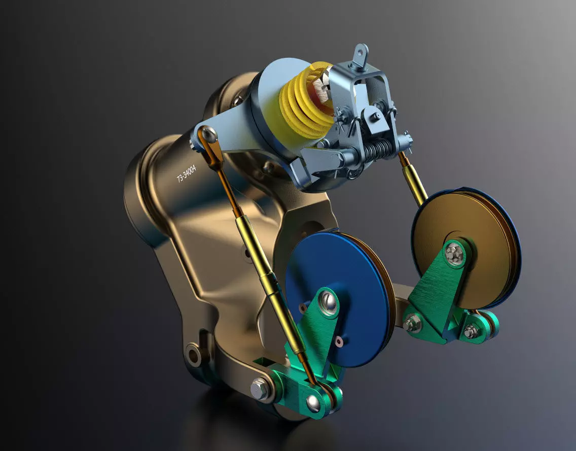 P-51D Mustang TW Steering Mech and Spindle Housing 3D print model_0