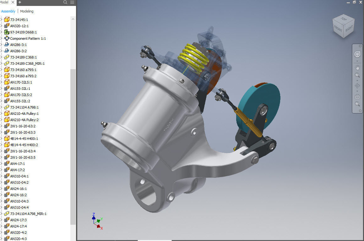 P-51D Mustang TW Steering Mech and Spindle Housing 3D print model_5