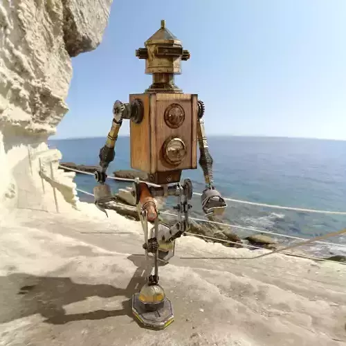 Steampunk robot Free low-poly 3D model