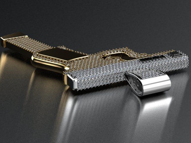 Gun pendant print model 3D print model_8