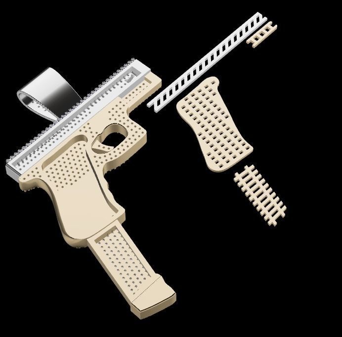 Gun pendant print model 3D print model_19