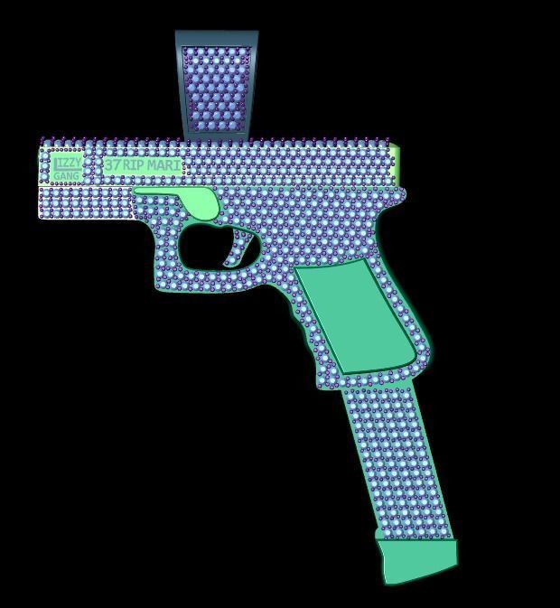 Gun pendant print model 3D print model_11