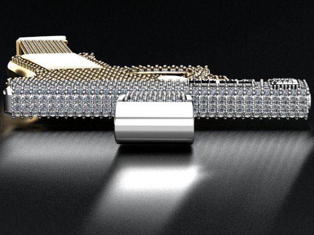 Gun pendant print model 3D print model_9