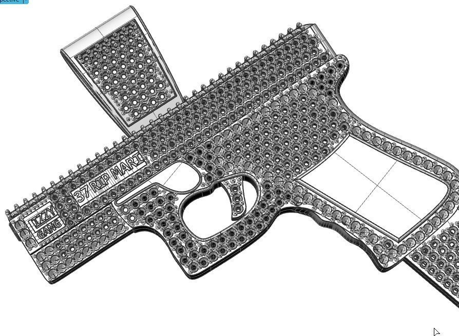 Gun pendant print model 3D print model_24