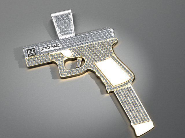 Gun pendant print model 3D print model_6