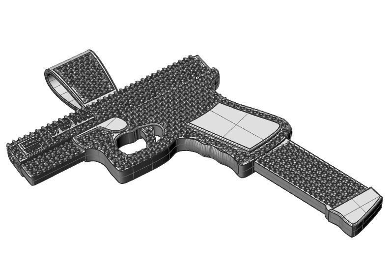 Gun pendant print model 3D print model_16