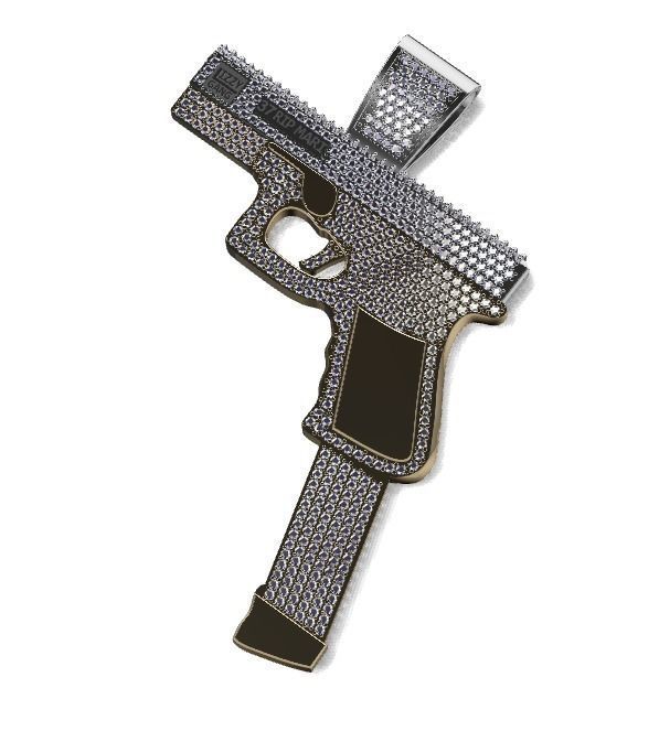 Gun pendant print model 3D print model_3