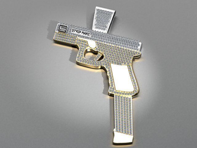 Gun pendant print model 3D print model_5