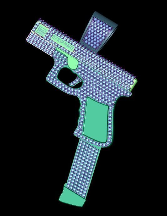 Gun pendant print model 3D print model_14