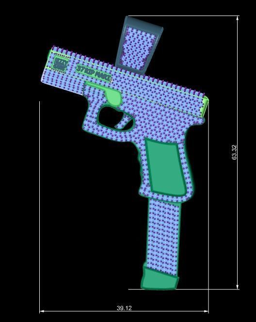 Gun pendant print model 3D print model_13