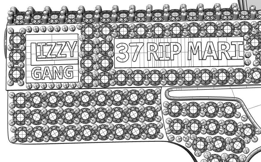 Gun pendant print model 3D print model_23