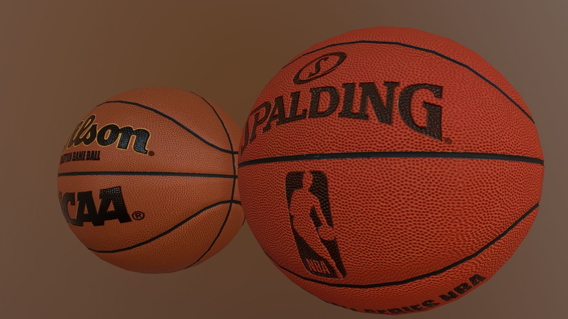 Official Basket Balls Wilson and Spalding low and high poly Low-poly 3D model_5