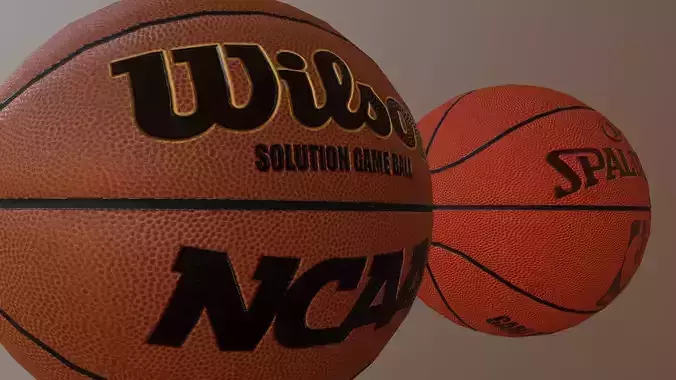 Official Basket Balls Wilson and Spalding low and high poly Low-poly 3D model