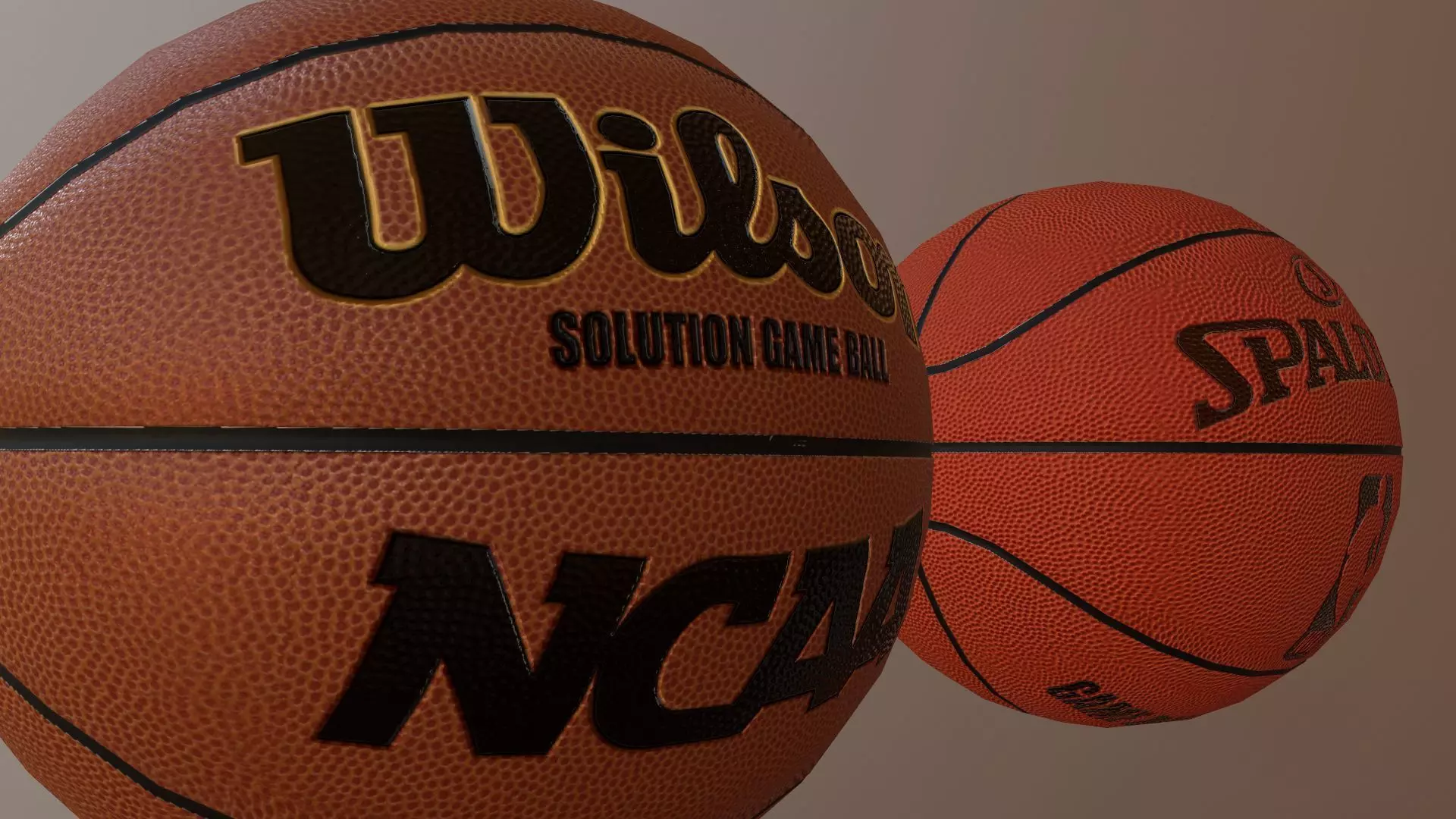 Official Basket Balls Wilson and Spalding low and high poly Low-poly 3D model_0