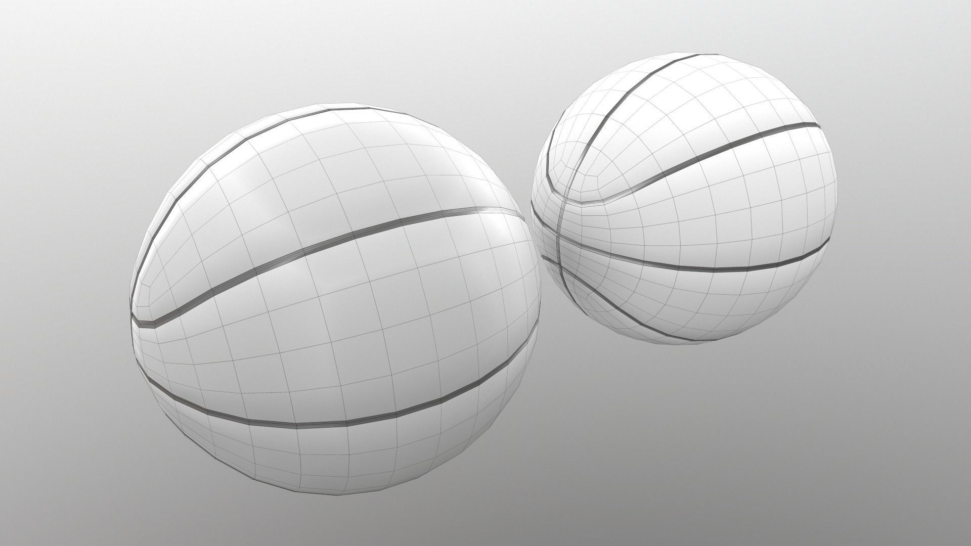 Official Basket Balls Wilson and Spalding low and high poly Low-poly 3D model_1