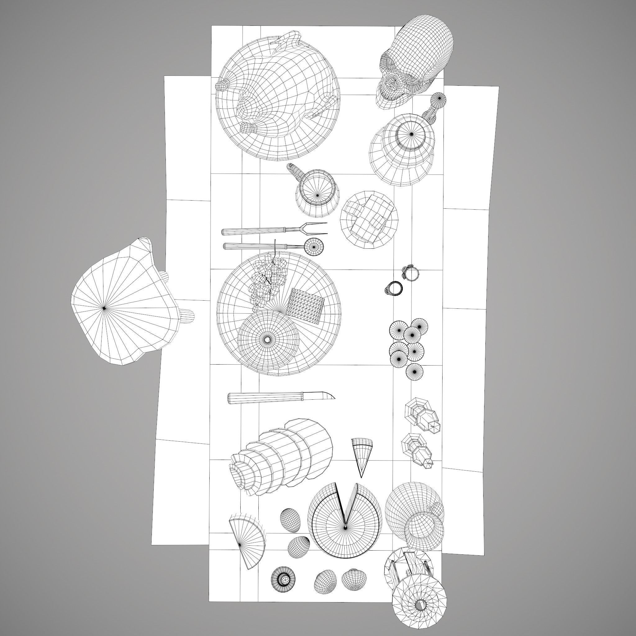 Medieval Tavern Dinner Scene  3D Model Collection_68