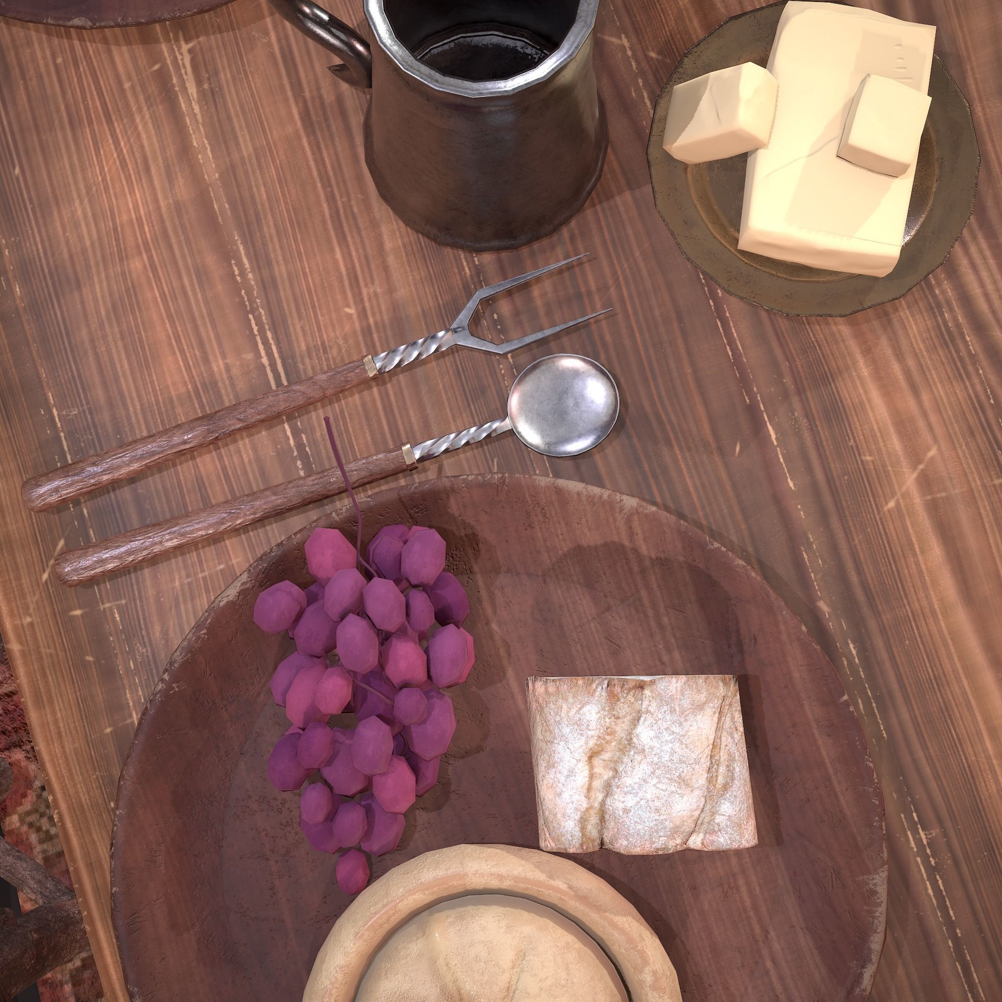 Medieval Tavern Dinner Scene  3D Model Collection_64