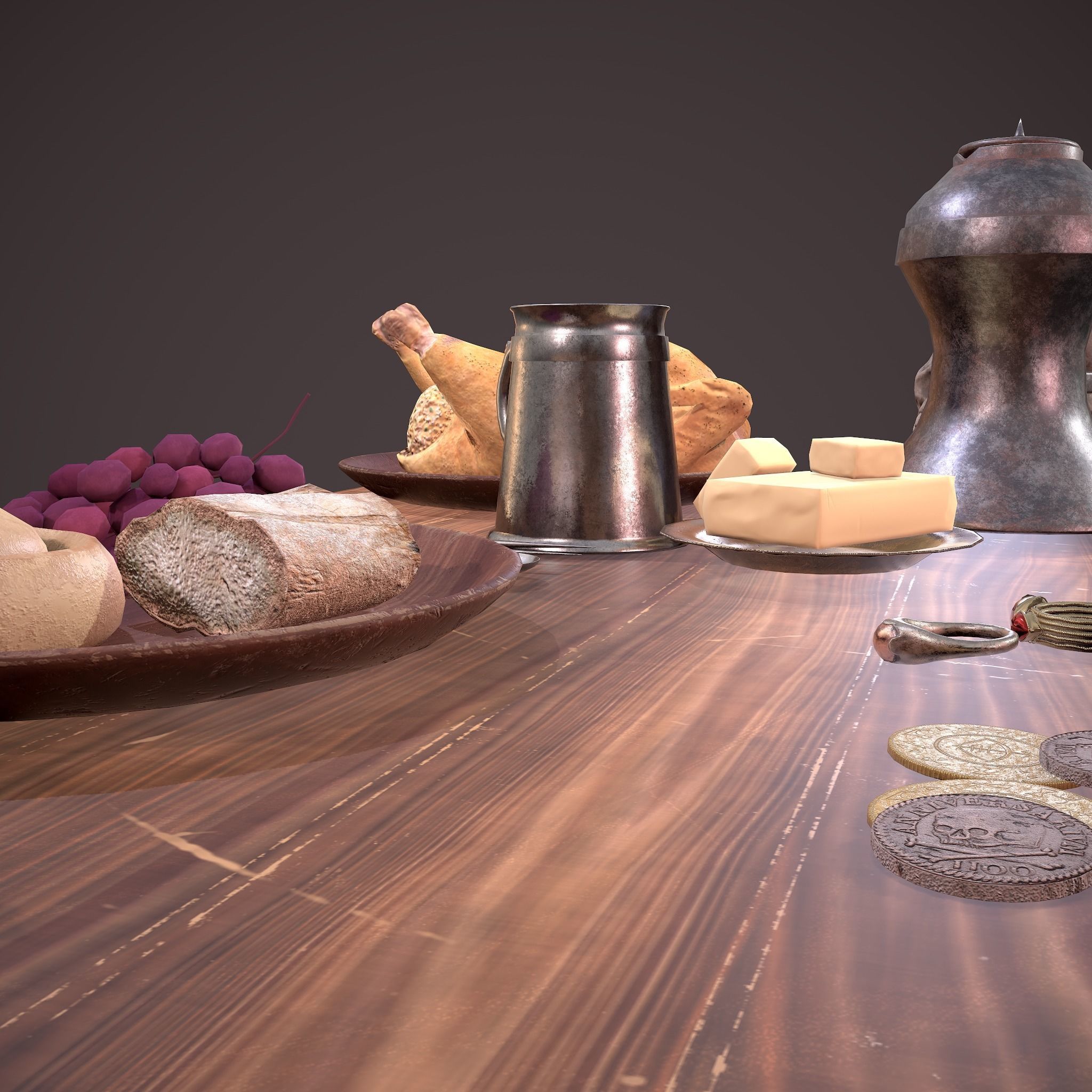 Medieval Tavern Dinner Scene  3D Model Collection_62