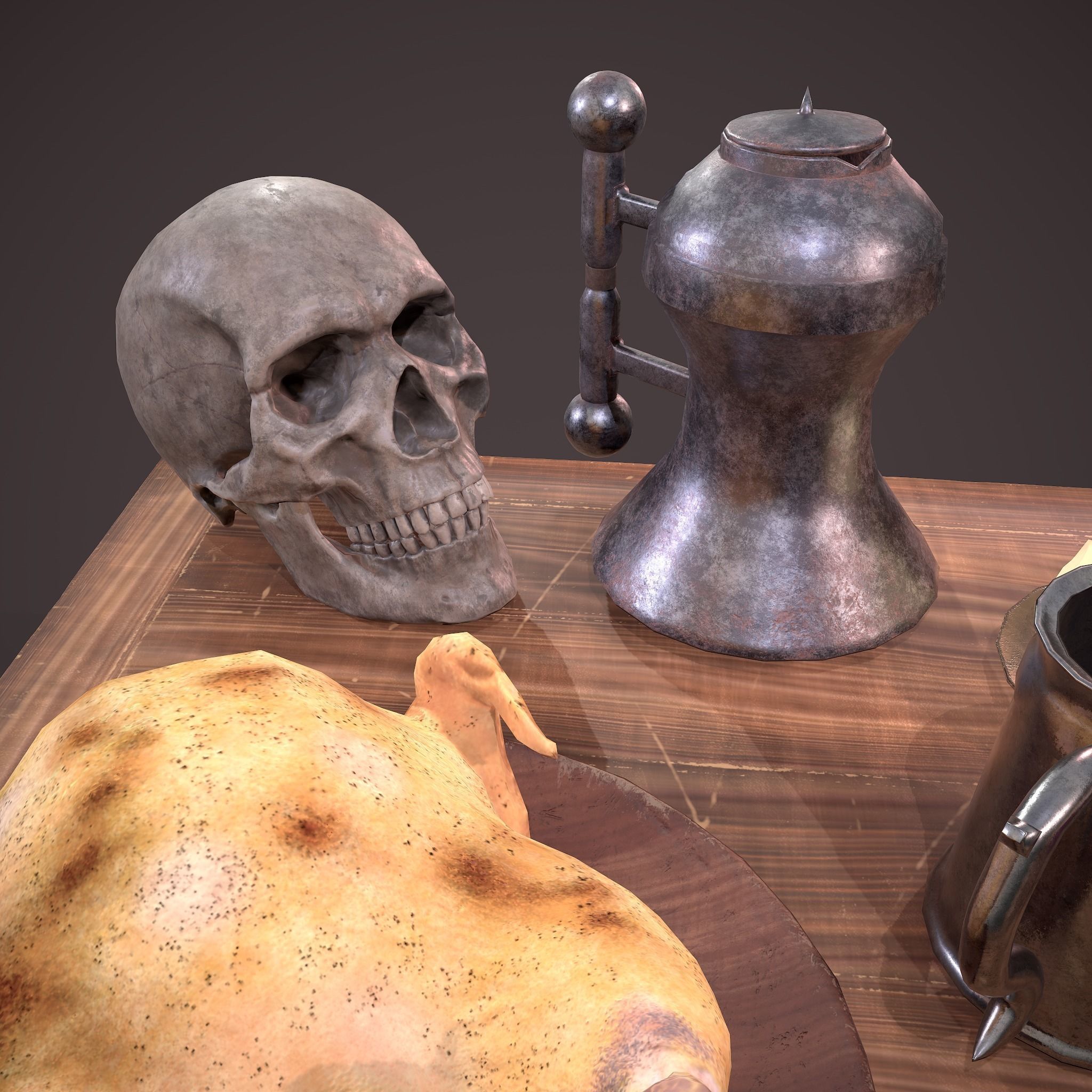 Medieval Tavern Dinner Scene  3D Model Collection_24