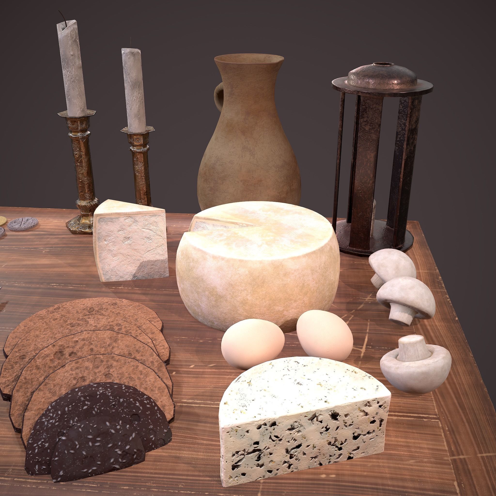 Medieval Tavern Dinner Scene  3D Model Collection_22