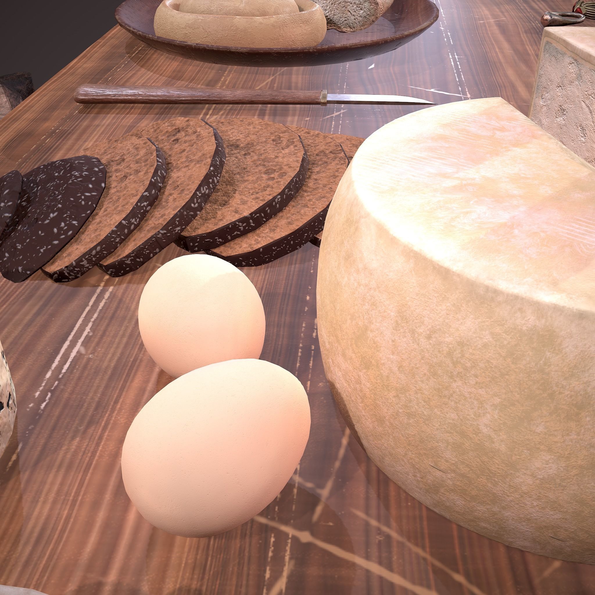 Medieval Tavern Dinner Scene  3D Model Collection_65