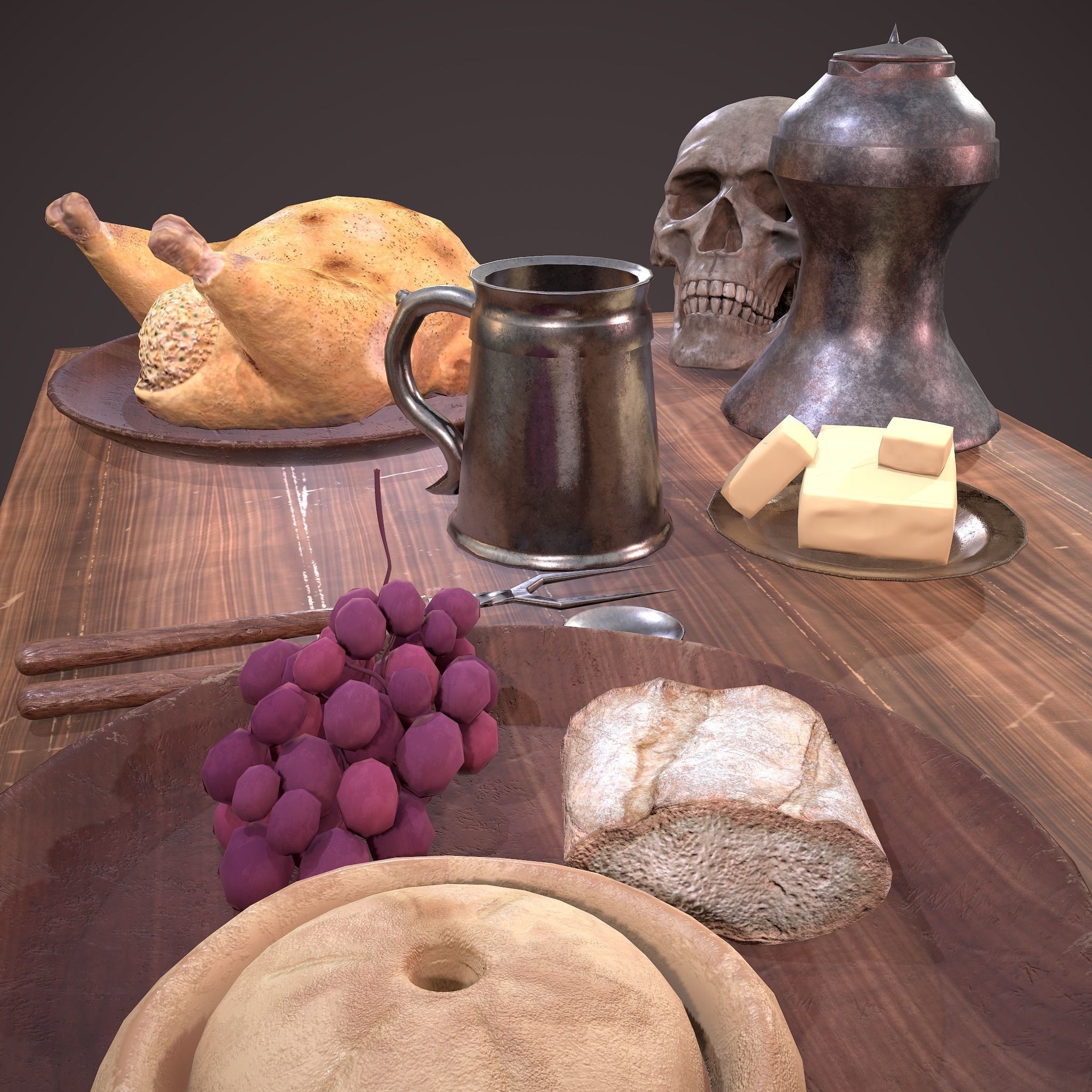 Medieval Tavern Dinner Scene  3D Model Collection_63