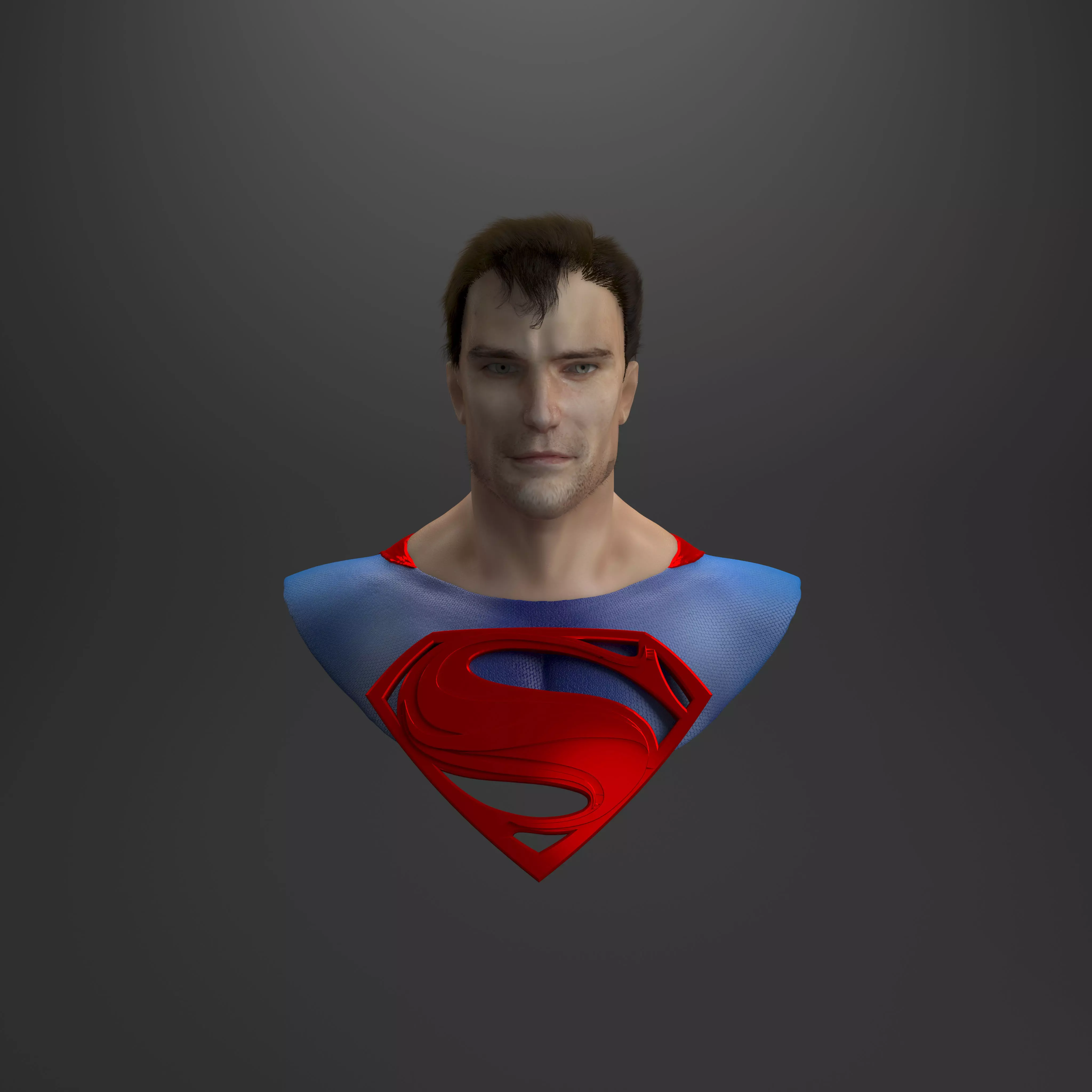 Superman - realistic bust 3D model_0