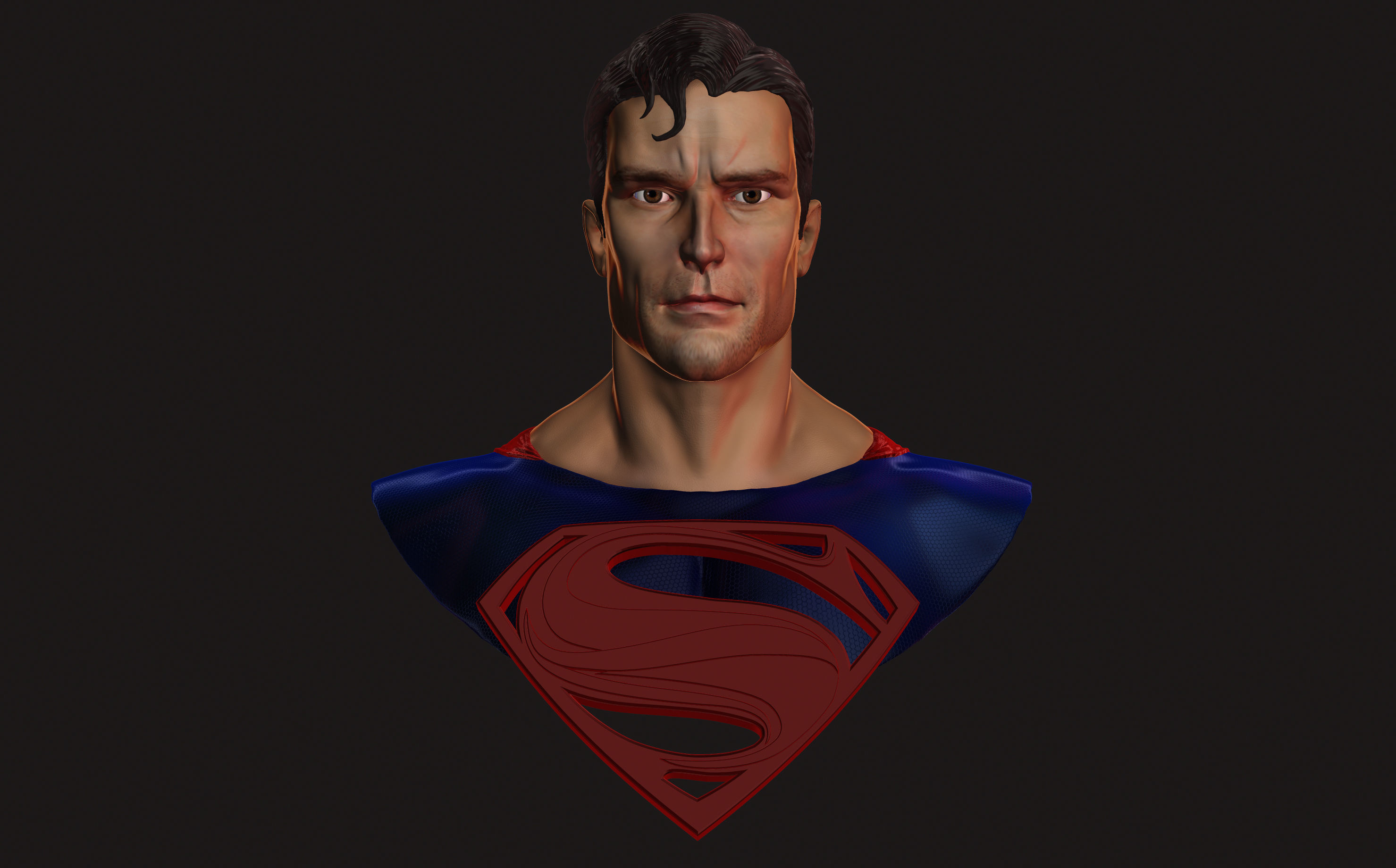 Superman - realistic bust 3D model_1