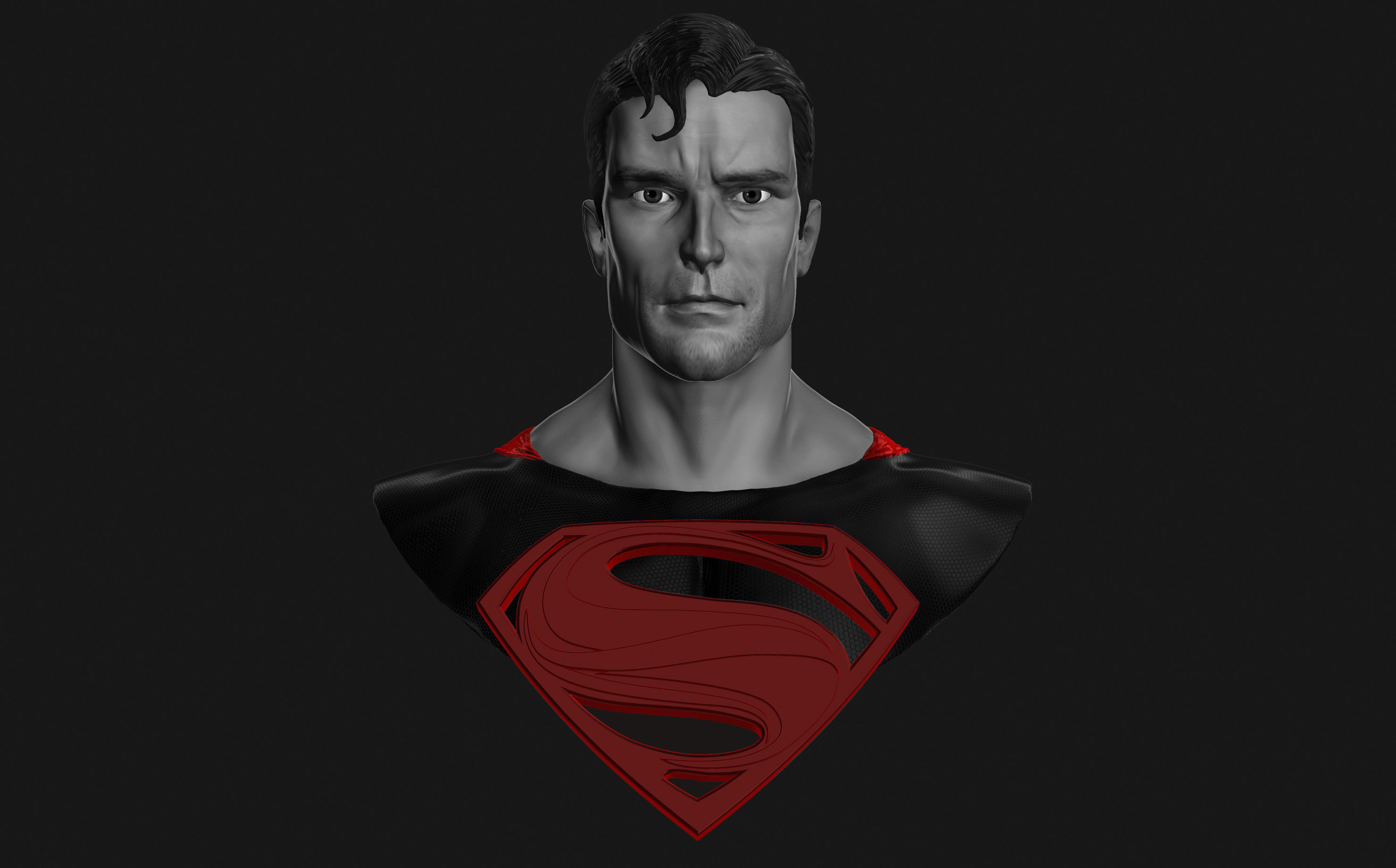 Superman - realistic bust 3D model_2