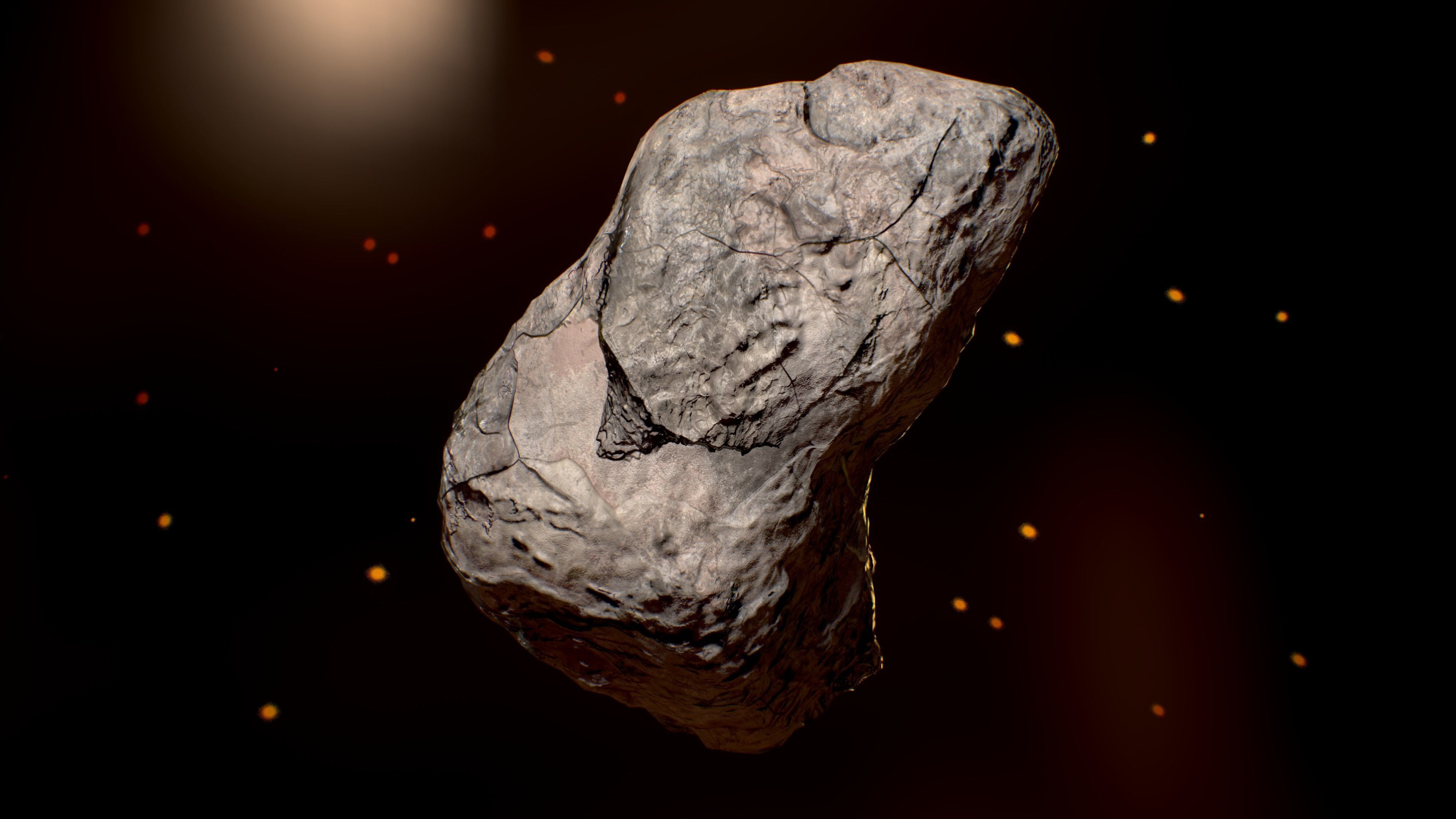 rock-3 meteorite in space - meteorite Low-poly 3D model_4